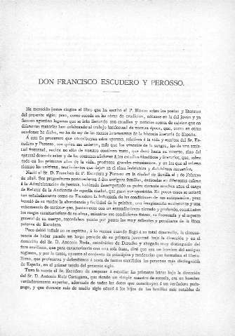 Don Francisco Escudero y Perosso [Antonio María Fabié]