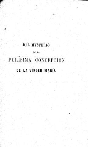 Del Mysterio de la Purísima Concepción de la Virgen María