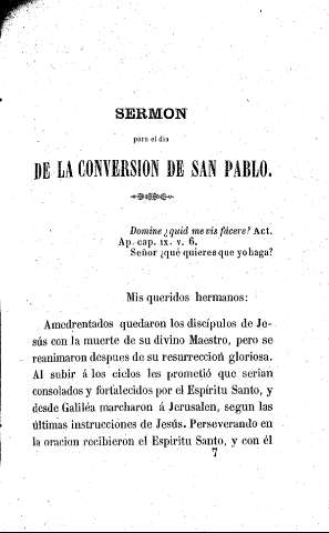 Sermón para el día de la Conversión de San Pablo