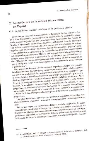 C. Antecedentes de la música renacentista en España. C.1. La tradición musical cristiana en la península Ibérica
