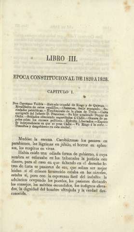 Libro III. Epoca constitucional de 1820 a 1823. Capitulo I