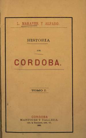 Historia de Córdoba. Tomo I