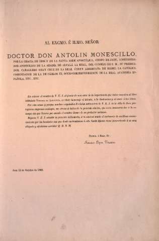Al Excmo. é Ilmo. Señor Doctor Don Antolín Monescillo