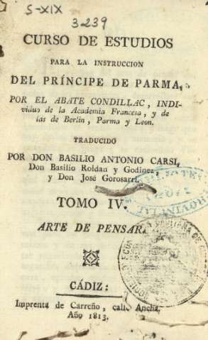 Curso de estudios para la instruccion del Príncipe de Parma ... Tomo IV