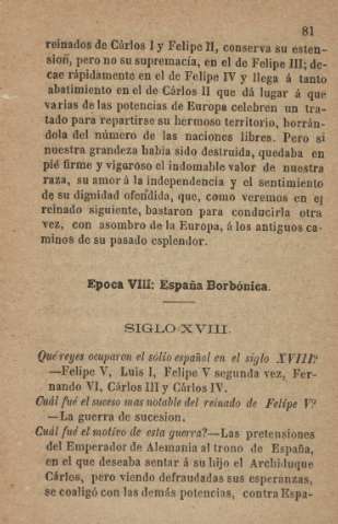 Época VIII: España Borbónica. Siglo XVIII