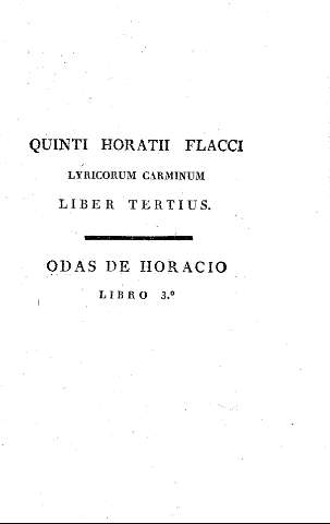 Odas de Horacio. Libro 3º