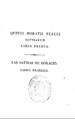Las satiras de Horacio. Libro primero.