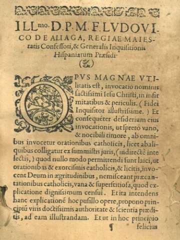 Illmo D.P. M. F.Lvdovico de Aliaga, regiae maiesratis confessori, & Generalis Inquisirionis Hispaniarum Praesidi