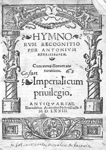 Hymnorum recognitio per Antonium Nebrissensem