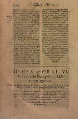 Glosa Moral VI. Sobre el texto Euangelico del Domingo segundo