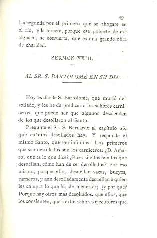 Sermon XXIII. Al Sr. S. Bartolomé en su dia.