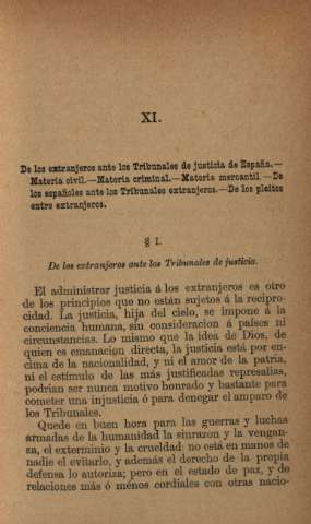 XI. De los extranjeros ante los Tribunales de justicia de España...