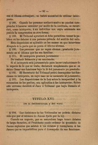 Titulo XVI. De la deliberacion y del voto