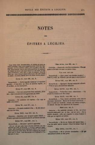 Notes des épitres a Lucilius