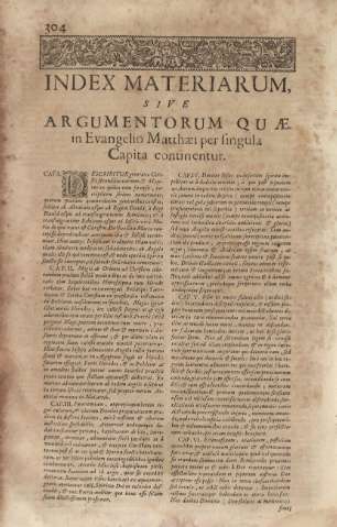 Index materiarum, sive argumentorum quae