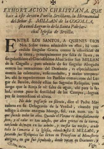 Exhortacion christiana, que hace à este devoto Pueblo Sevillano, la Hermandad del Señor ...