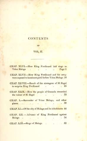 Contents of vol. II