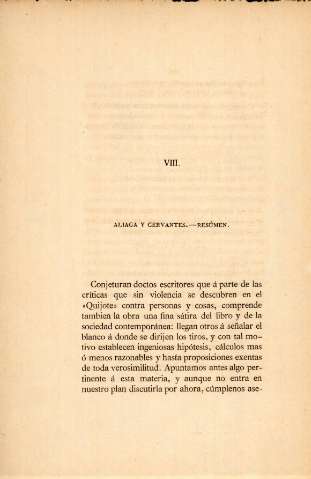 VIII. Aliaga y Cervantes.-Resumen