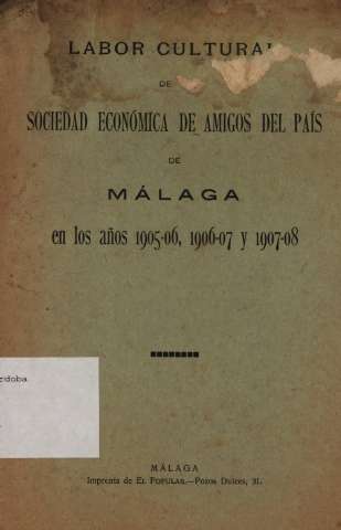 Labor cultural de Sociedad Económica de Amigos del País de Málaga...