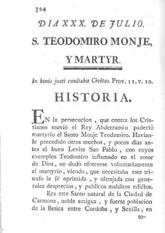 S. Teodomiro Monje, y Martyr