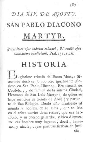 San Pablo Diacono Martyr