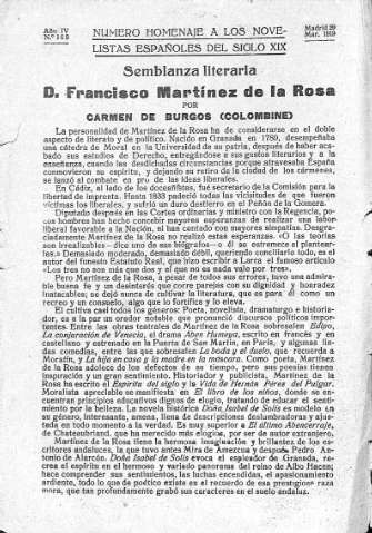 Semblaza literaria D. Francisco Martínez de la Rosa