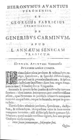 Hieronymus Avantius Veronensis...
