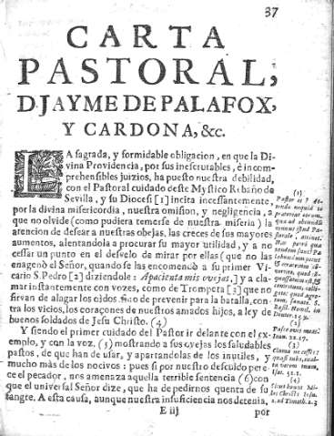 [Carta Pastoral, D. Jayme de Palafox, y Cardona, &c.] 37