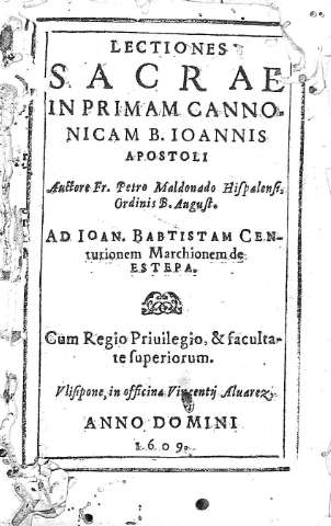 Lectiones Sacrae in Primam Cannonicam B. Ioannis Apostoli...