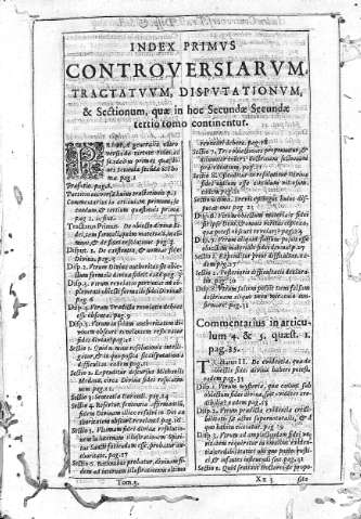 Index Primus Controversiarum Tractatuum,...