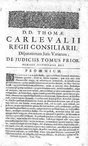 [D. D: Thomae Carlevalii Regii... Tomus Prior y Prooemium] 1