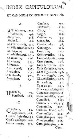 Index Capitulorum, et...
