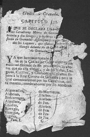 [Historia de la Guerras Civiles de Granada... y Capitulo III]