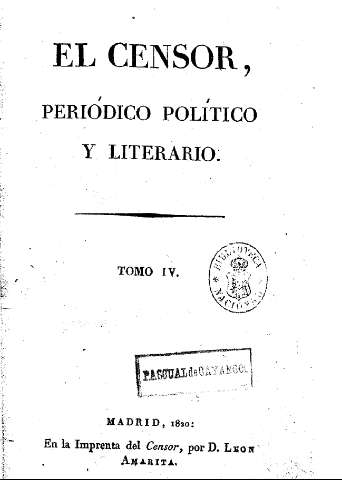 El censor, periódico político y literario. Tomo IV