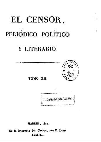 El censor, periódico político y literario. Tomo XII