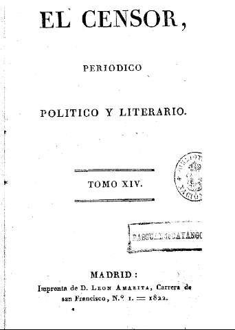 El censor, periódico político y literario. Tomo XIV