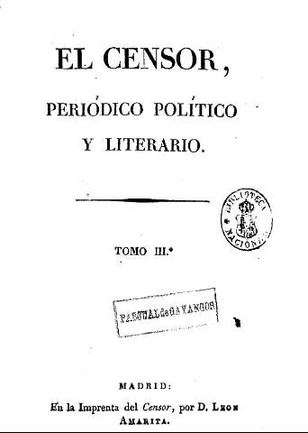 El censor, periódico político y literario. Tomo III