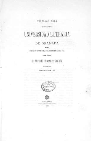 Discurso pronunciado en la Universidad de Granada