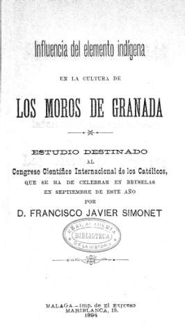 Influencia del elemento indígena en la cultura de los moros de Granada