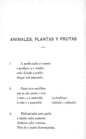 Animales, plantas y frutas