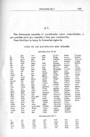 Lista de los monosílabos mas usuales