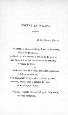 Goethe en Weimar - A D. Antonio Garrido