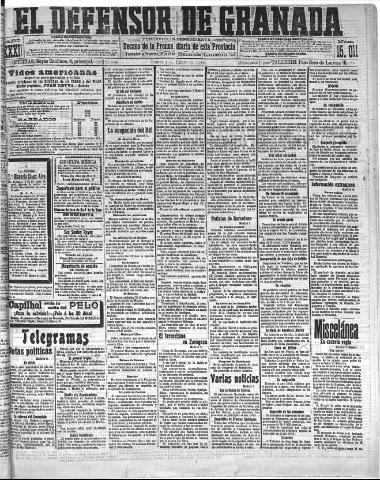 'El Defensor de Granada : diario político independiente' - Año XXXI Número 15011 (03/01/1910)
