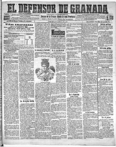 'El Defensor de Granada : diario político independiente' - Año XXXI Número 15038 (30/01/1910)