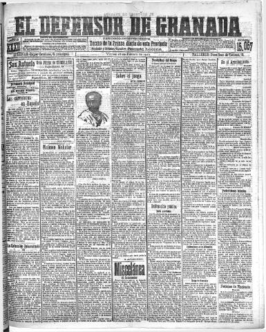 'El Defensor de Granada : diario político independiente' - Año XXXI Número 15057 (18/02/1910)