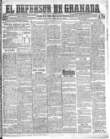 'El Defensor de Granada : diario político independiente' - Año XXXI Número 15064 (25/02/1910)