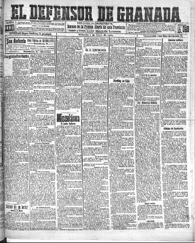 'El Defensor de Granada : diario político independiente' - Año XXXI Número 15069 (02/03/1910)