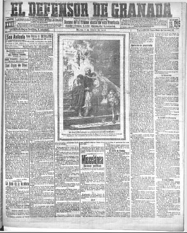 'El Defensor de Granada : diario político independiente' - Año XXXI Número 15075 (08/03/1910)