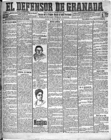 'El Defensor de Granada : diario político independiente' - Año XXXI Número 15097 (31/03/1910)