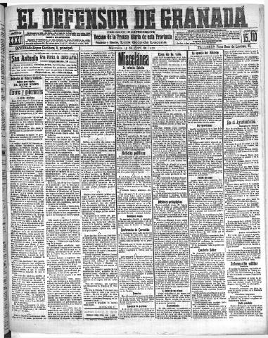 'El Defensor de Granada : diario político independiente' - Año XXXI Número 15110 (13/04/1910)